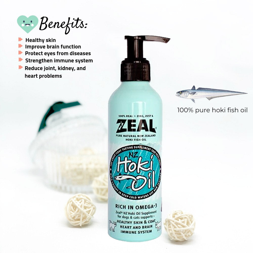مكمل زيت سمك الهوكي الطبيعي من زيل للقطط والكلاب (225 مل)