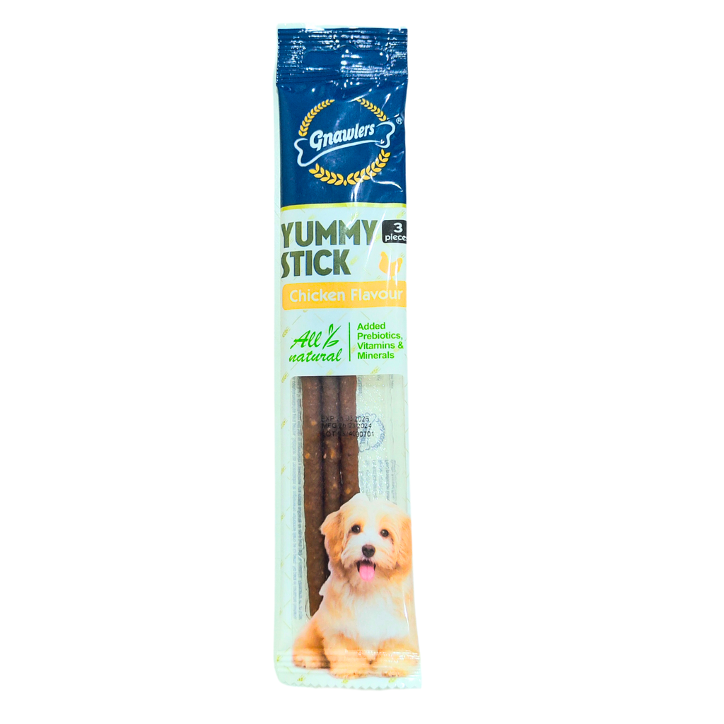 Gnawlers Yummy Meaty Stick For Dogs Chicken Flavour ×3pcs (20g)