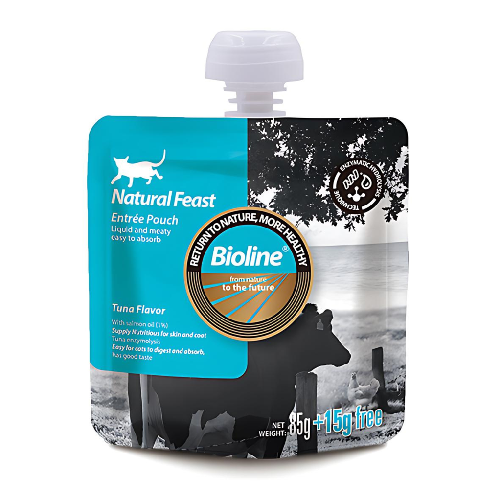 Bioline Natural Feast Entree Pouch Tuna Flavor 85g+15g (Min Order : 6pcs)