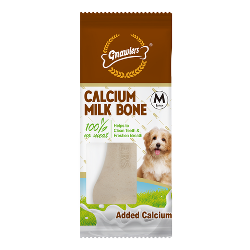 Gnawlers Calcium Milk Bone 3" Medium-Snack For Dogs-23g
