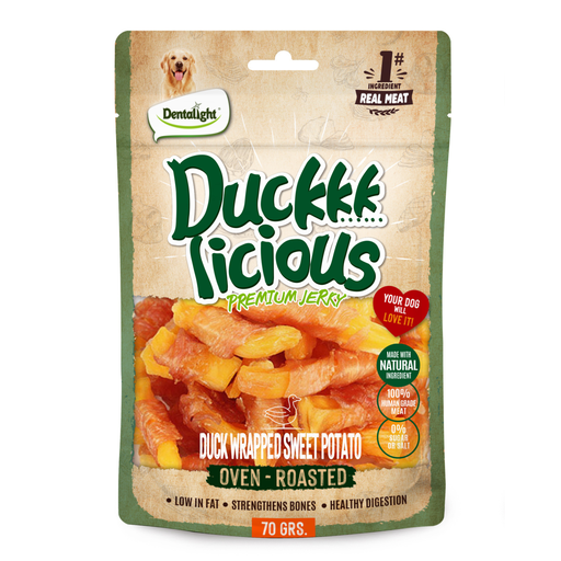Dentalight Duckki Licious Jerky Treats For Dogs-Duck Wrapped Sweet Potato 70g