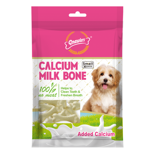 Gnawlers Calcium Milk Bone 2" Small-Snack For Dogs-30pcs/pack-270g