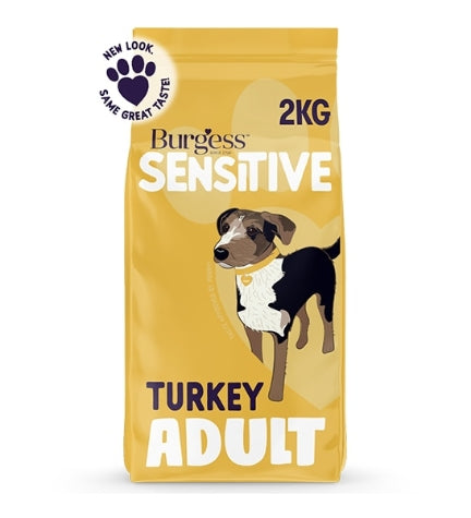 Burgess Sensitive Adult Turkey Dry Dog Food - 2KG