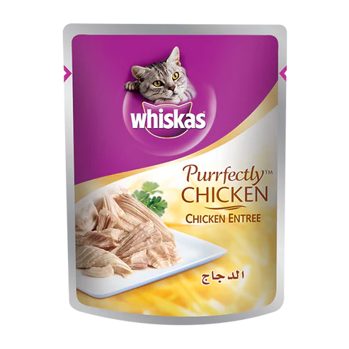 Whiskas 1+ Years Purrfectly Chicken Adult Wet Cat Food In Jelly 85G 10+2FREE