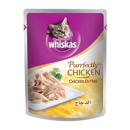 Whiskas 1+ Years Purrfectly Chicken Adult Wet Cat Food In Jelly 85G 10+2FREE