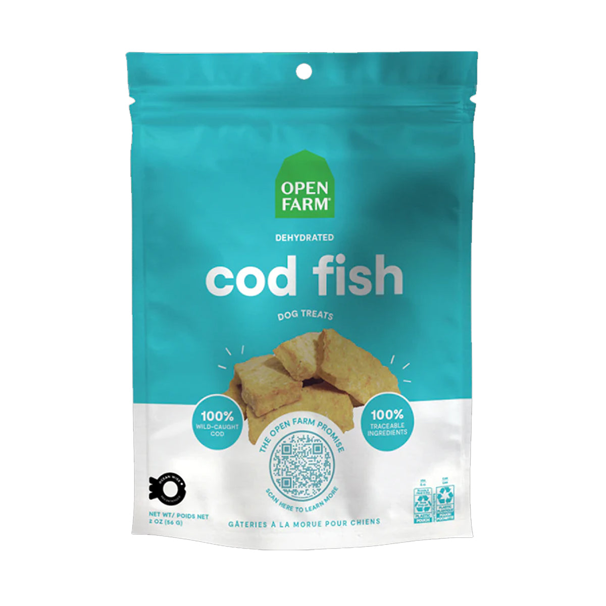 Open Farm Dehydrated Cod Fish Dog Treat - 56G