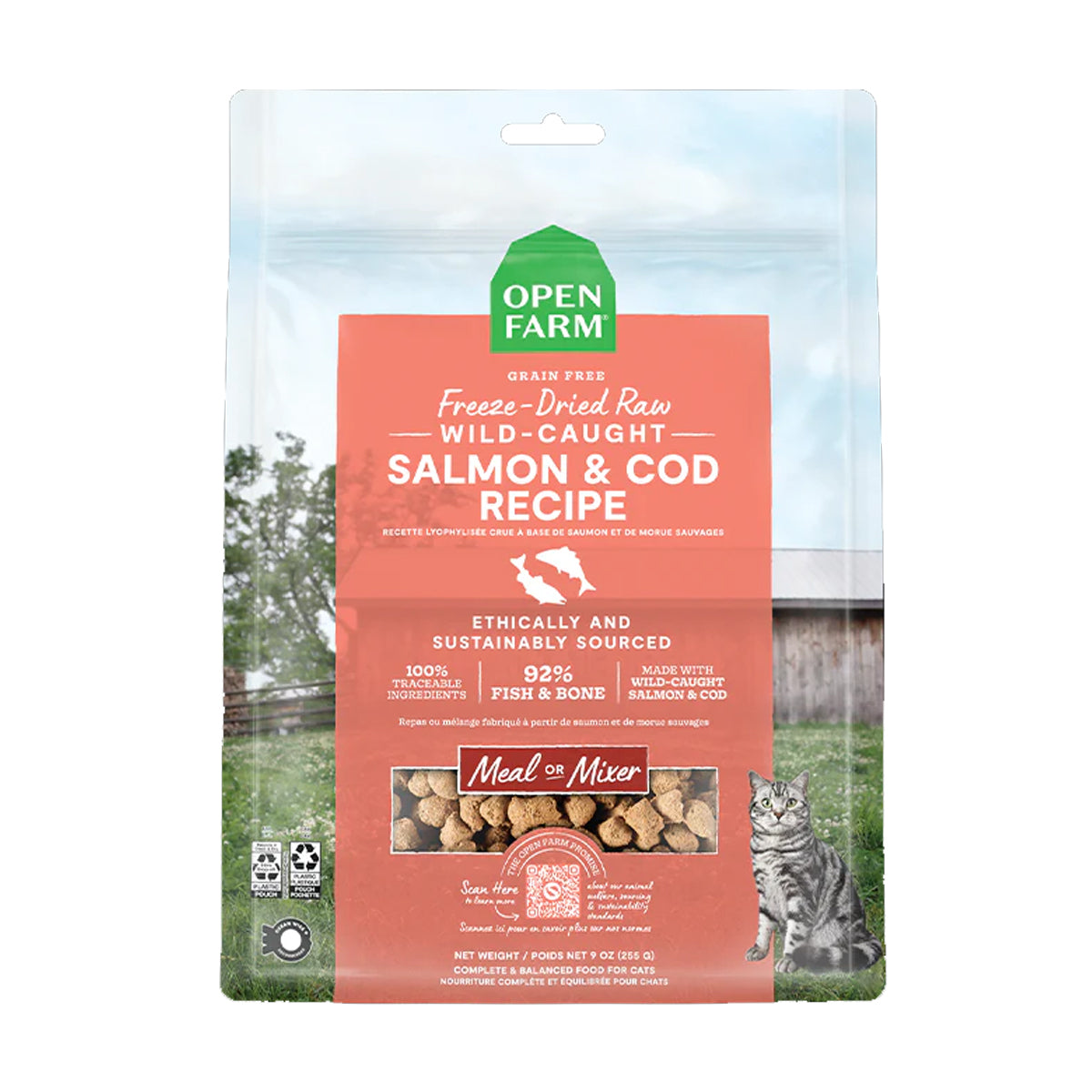 Open Farm Freeze Dried Raw Salmon & Cod Dry Cat Food 99g