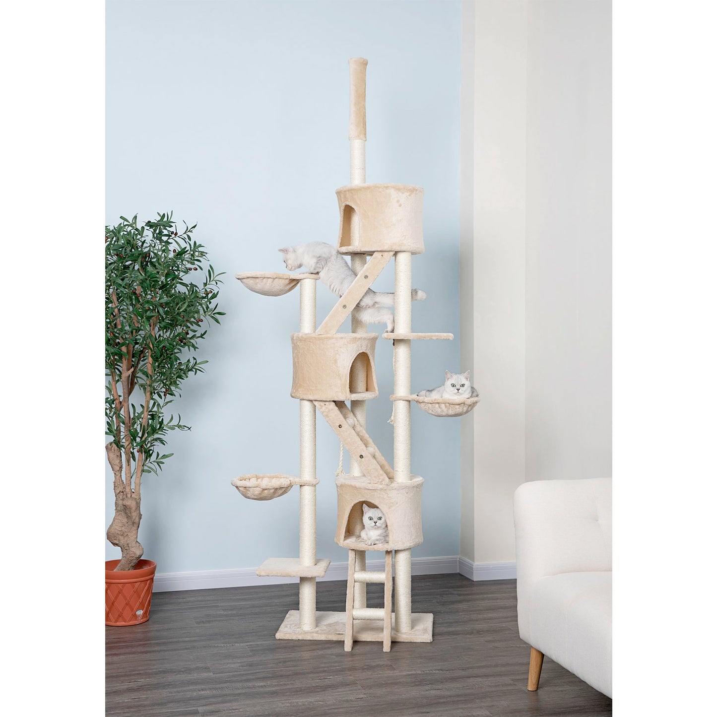 Go Pet Club 106" Cat Tree Condo  Overall Size : 16"L x 50"W x 92" x 106"H