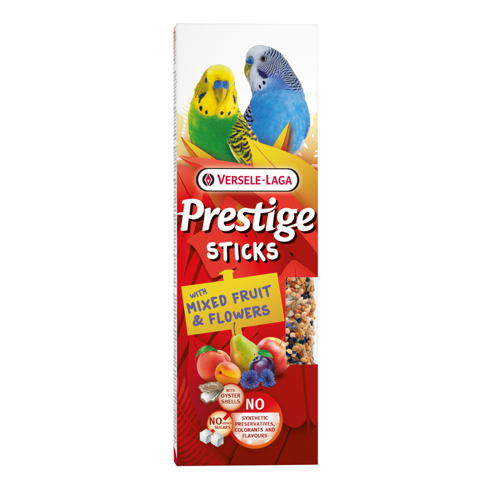 Versele Laga Prestige Sticks Small Parakeets with Mixed Fruit & Flowers Bird Treat - 60G