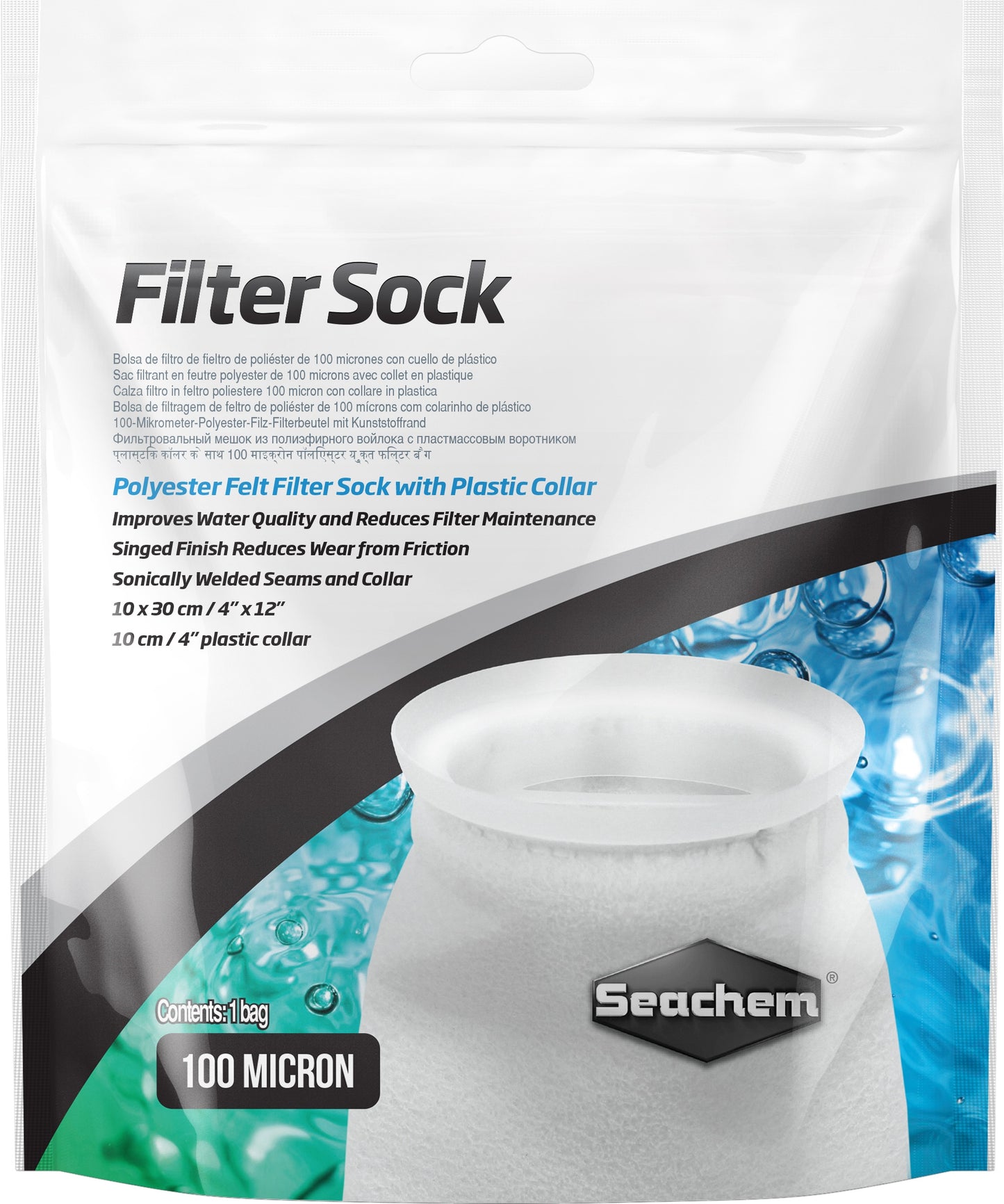 Filter Sock 100 micron welded 10 x 30 cm