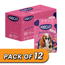 Moochie Dog Food Casserole with Salmon - Beauty Skin & Coat Pouch 85g Pack of 12