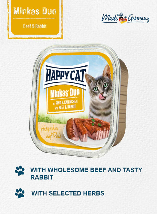 Happy Cat Minkas Duo Beef & Rabbit 16x100g