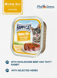Happy Cat Minkas Duo Beef & Rabbit 0.1kg (Min 16pcs - 100g)
