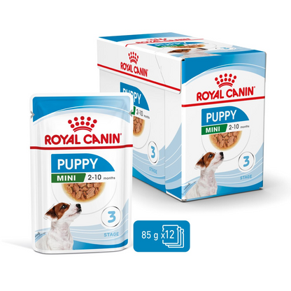 Royal Canin Size Health Nutrition Mini Puppy Wet Dog Food in Gravy–85gx12 Pouches