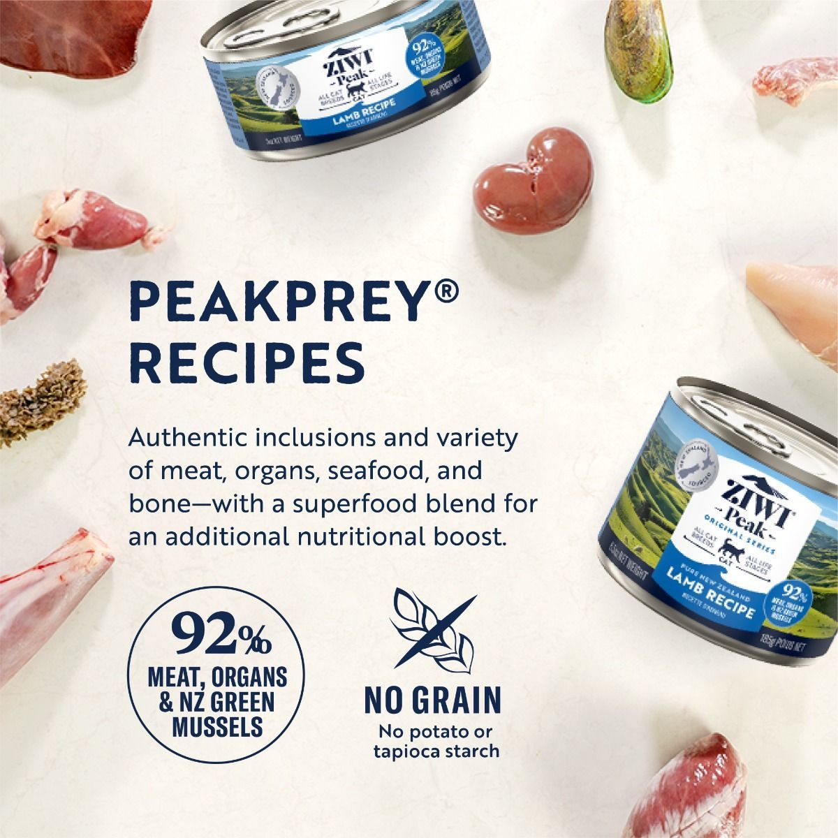 ZIWI Peak Lamb Wet Cat Food 6x185g