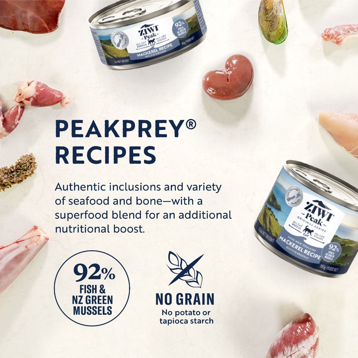 ZIWI Peak Mackerel Recipe Wet Cat Food 6x185g