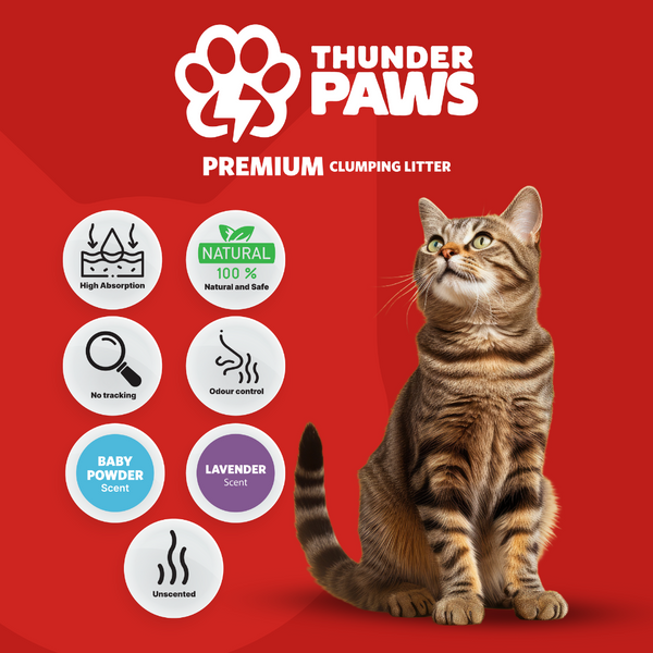 Thunder Paws Advance Care Baby Powder Clumping Cat Litter 5L