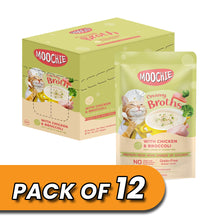 MOOCHIE CREAMY BROTH WITH CHICKEN & BROCCOLI 40g Pouch Pack of 12