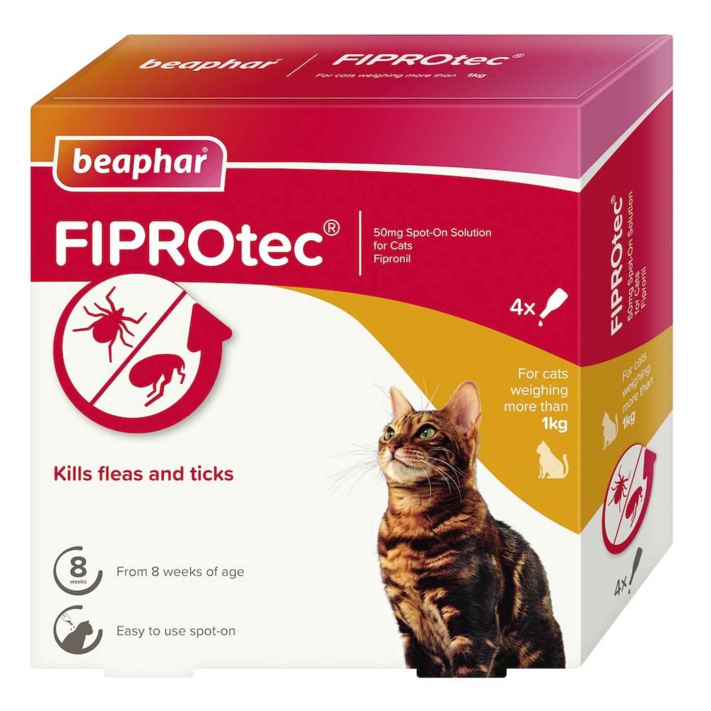 Beaphar Fiprotec for Cat 4 Pipettes