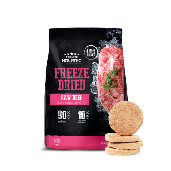 Absolute Holistic Freeze Dried Raw Beef Patty Dry Dog Food - 360G