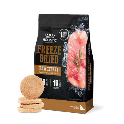 Absolute Holistic Freeze Dried Raw Turkey Patty Dry Dog Food - 360G