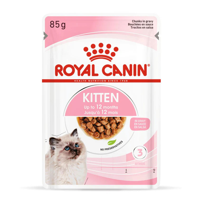 Royal Canin FHN Kitten Gravy Wet Cat Food Pouches 85g – Pack of 12