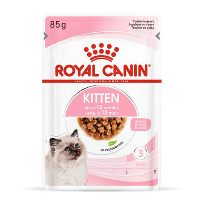 Royal Canin FHN Kitten Gravy Wet Cat Food Pouches 85g – Pack of 12