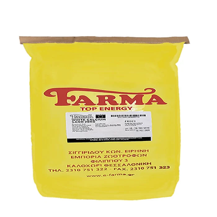 Farma Natural White Calcium Sand 20 kg – Grit for Pigeons, Parrots & Cage Birds