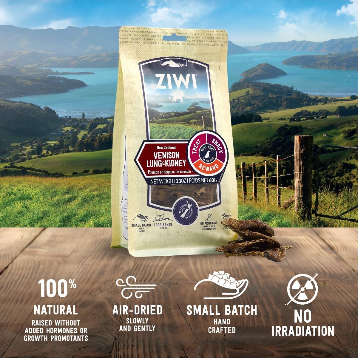 ZIWI Peak Venison Lung & Kidney Dog Treats 60g