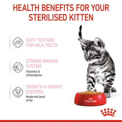 Royal Canin Kitten Sterilised Jelly Wet Cat Food Pouches 12x85g