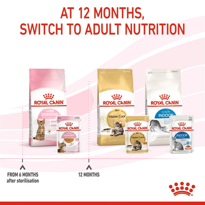 Royal Canin Kitten Sterilised Jelly Wet Cat Food Pouches 12x85g