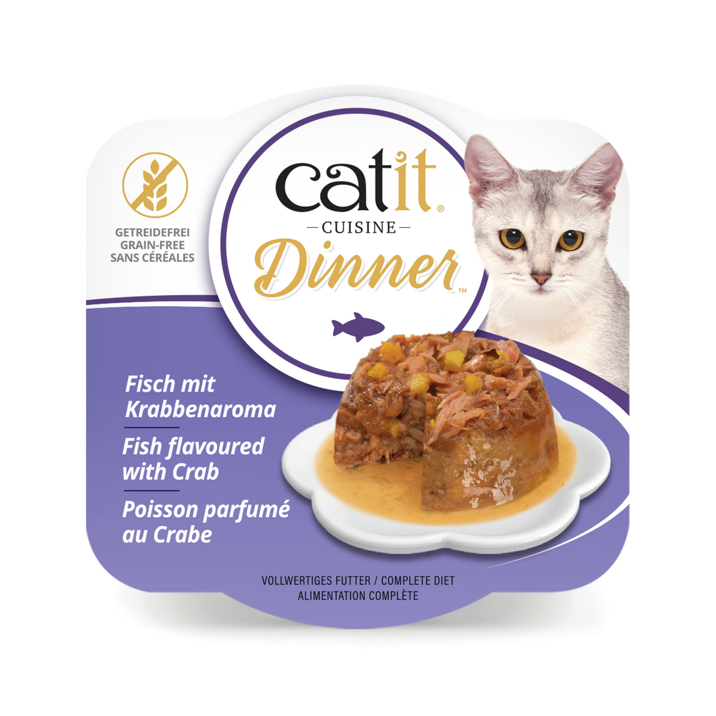 Catit Fish Dinner, Crab Flavour & Pumpkin 75 g, 6 pcs/box
