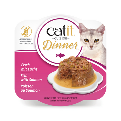 Catit Fish Dinner, Salmon & Green Beans 75 g, 6 pcs/box