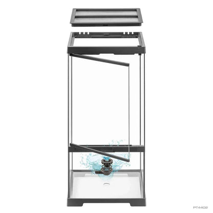Exo Terra Pro Paludarium X-Small X-Tall Glass Terrarium 30 x 30 x 60 cm for Reptiles, Amphibians & Tropical Habitats