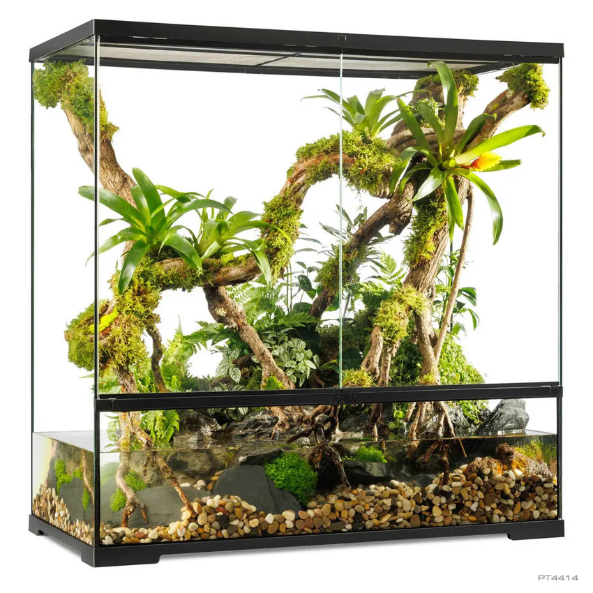 Exo Terra Pro Paludarium Large X-Tall Glass Terrarium 90x45x90cm for Reptiles, Amphibians & Tropical Habitats