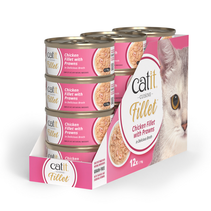 Catit Cuisine Chicken Fillet with Prawns, 12 x 75 g