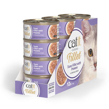 Catit Cuisine Tuna Fillet with Prawns, 12 x 75 g