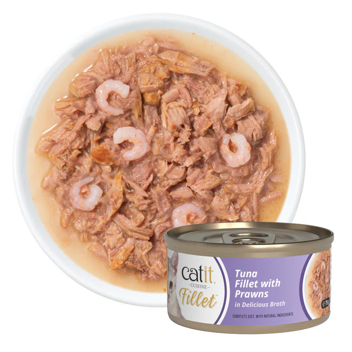 Catit Cuisine Tuna Fillet with Prawns, 12 x 75 g
