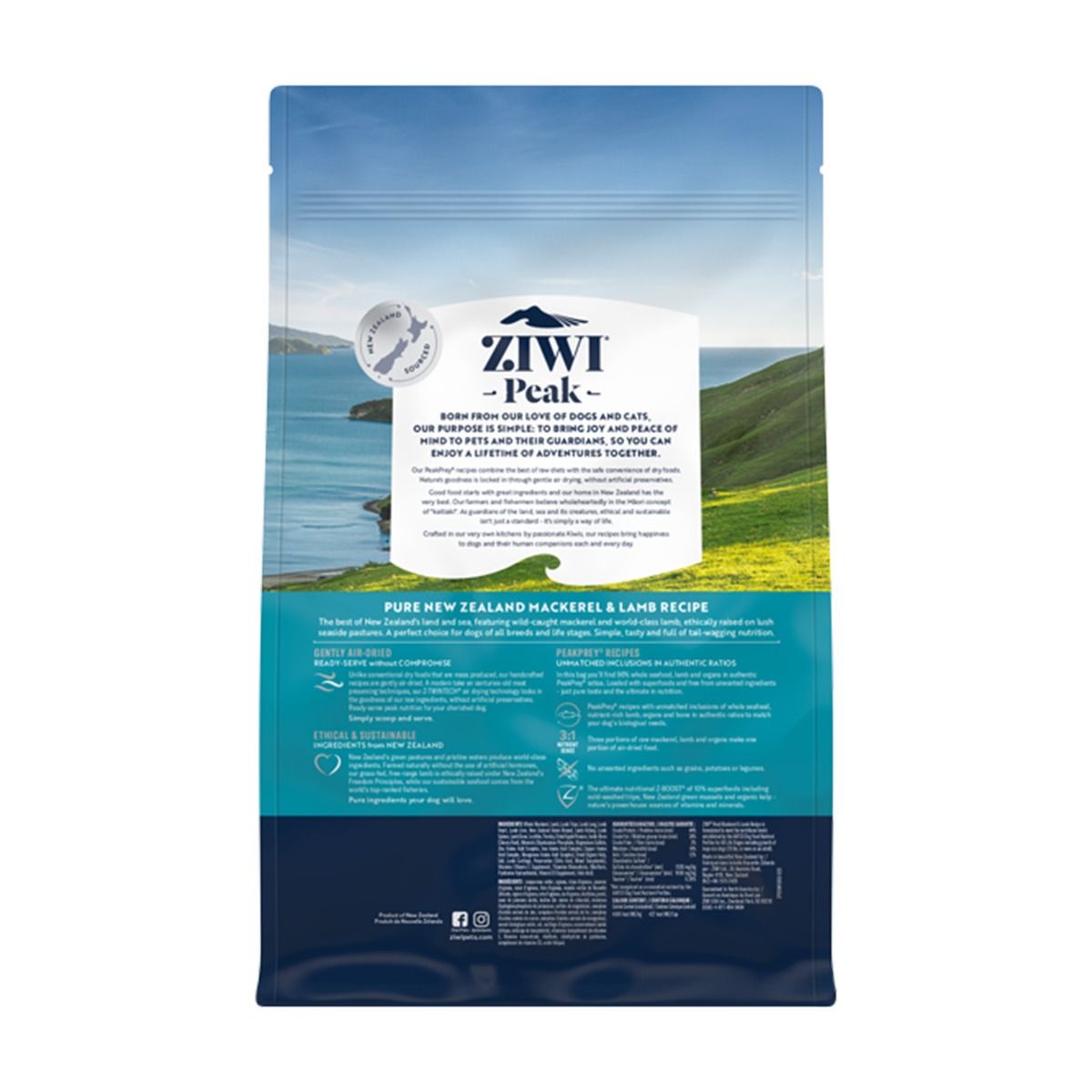 ZIWI Peak Air-Dried Mackerel & Lamb Recipe Dry Dog Food