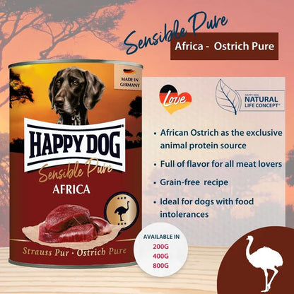 Happy Dog Sensible Pure Africa - Ostrich 400g