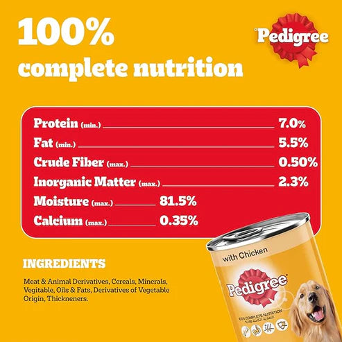 Pedigree Chicken Loaf Wet Dog Food 12x400G