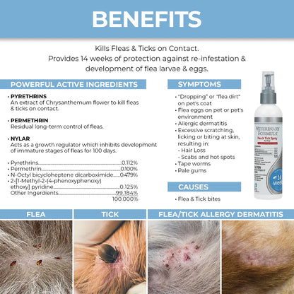 Synergy Labs Veterinary Formula Flea & Tick Spray 237ml (8 Fl Oz)