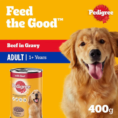طعام الكلاب الرطب من بيديجري بنكهة قطع لحم البقر في المرق - 400 غرام
