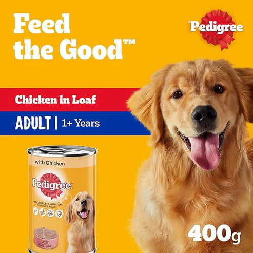 Pedigree Chicken Loaf Wet Dog Food 12x400G