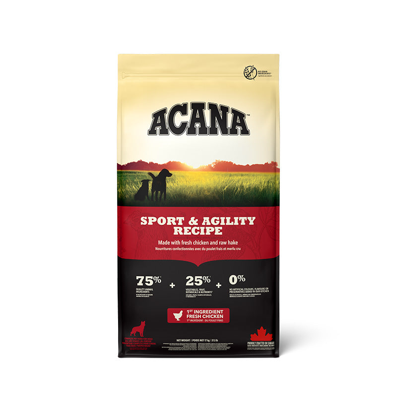 Acana Sports & Agility Recipe Dry Dog Food - 17KG