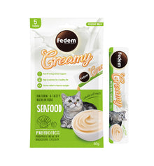 Fedem Cat Creamy Treats – Seafood Flavour with Goat Milk 60gx5pcs