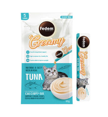 Fedem Cat Creamy Treats – Tuna Flavour with Goat Milk 60gx5pcs