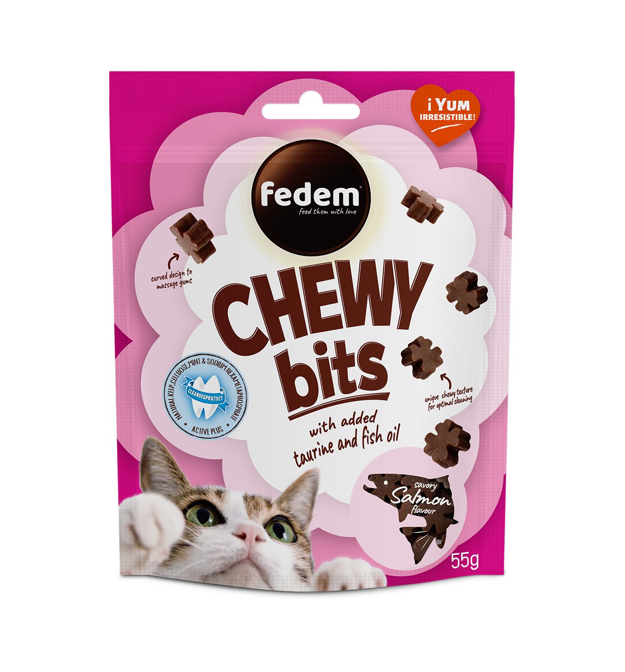 Fedem Chewy Bits Savory Salmon Flavour for Cats 55g
