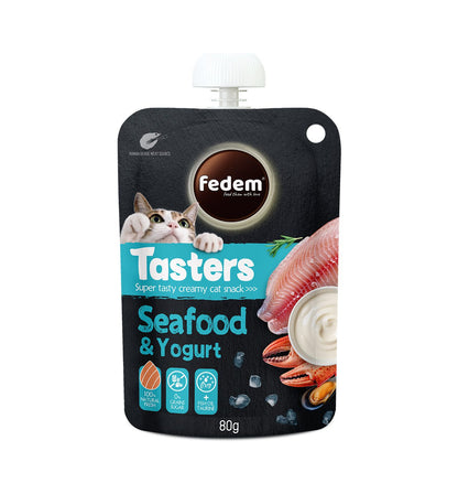Fedem Tasters Creamy Cat Snack – Seafood & Yogurt 80g