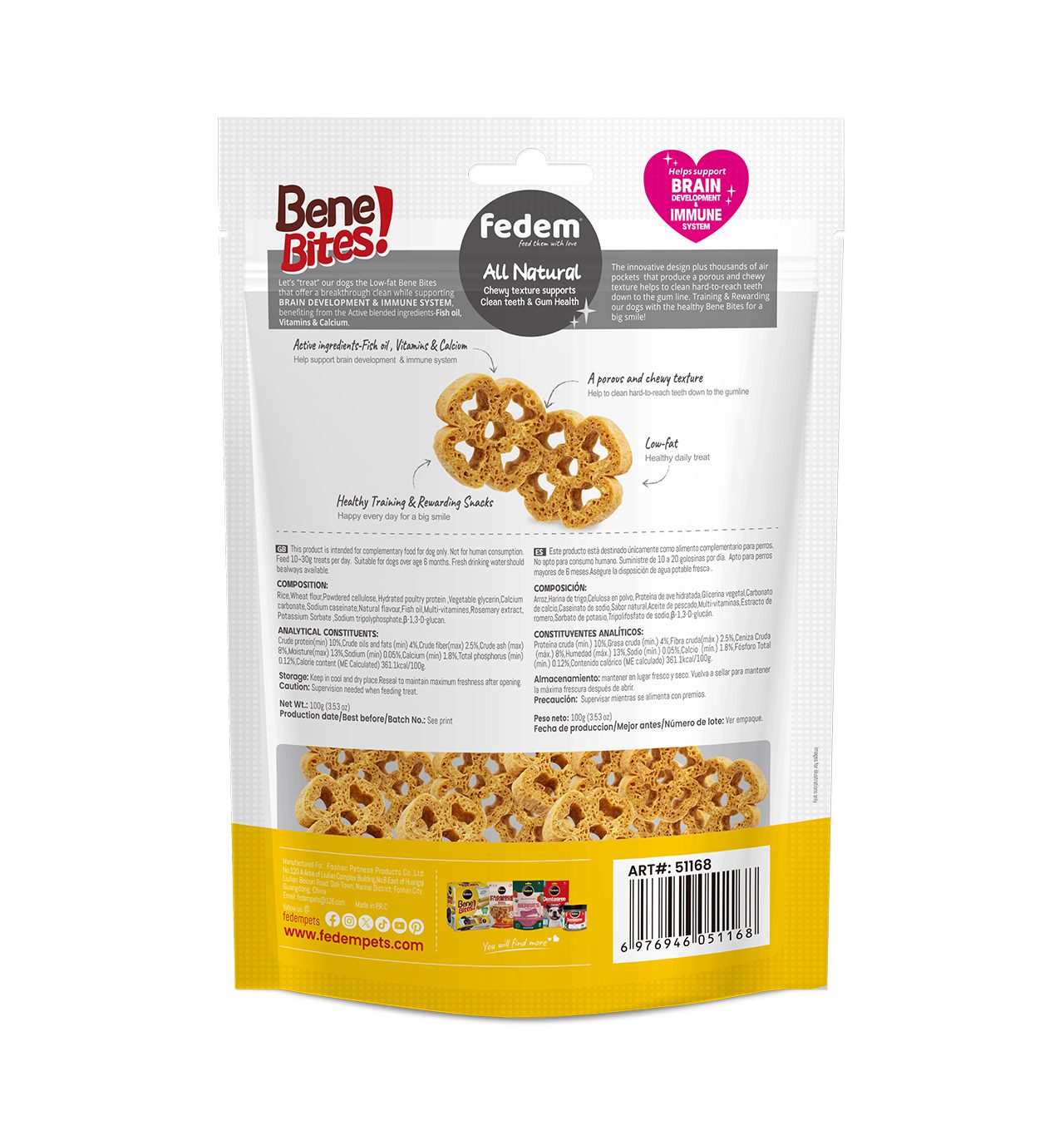 Fedem Bene Bites for Puppy – Supports Brain & Immune System 100g